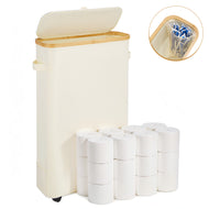 Vicyak 52L Extra Large Toilet Paper Organizer Basket, Toilet Paper Storage Can 24 Regular Rolls or 18 Mega Rolls, Paper Basket with Lid and Handle, Toilet Paper Holder Basket with Pulley, Toilet Paper Basket, Size XL