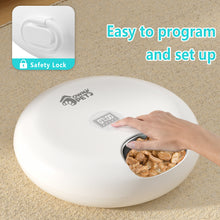 Load image into Gallery viewer, Ownpets 6 Meals Cordless Rechargeable Battery Automatic Cat Feeder for Wet/Dry Food with 2 Ice Packs for Cats/Small Dogs
