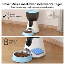 Load image into Gallery viewer, OWNPETS 4L Automatic Cat Feeder with Camera, 2.4G &amp; 5G WiFi, 1304P HD Video with Night Vision, Voice Dialogue Function
