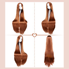 Load image into Gallery viewer, AGPtEK 40&quot; Straight Long Wig Synthetic Wig Part in the Middle Anime Costume for Party, Cosplay, Daily-Use and Festivals, Light Blonde
