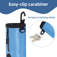 Load image into Gallery viewer, Ownpets Small-Size Pet Training Treat Pouch with Drawstring Closure - Dog Treat Bag for Leash, Carabiner Hook, Poop Bag Holder &amp; Reflective Strip, 825ml Capacity (Blue)
