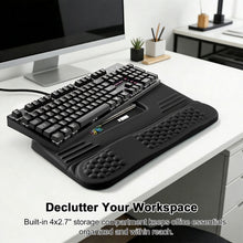Load image into Gallery viewer, LIMOUS Keyboard Wrist Rest with Keyboard Stand for Desk, Ergonomic Wave Wrist Pad for Computer Keyboard, 2-Angle Adjustable Keyboard Riser with Storage Box, Memory Foam Palm Rest for Office &amp; Gaming, 17.3"
