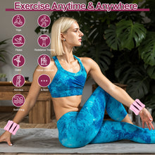 Load image into Gallery viewer, WELSPO Adjustable Wrist and Ankle Weights 2lb Set (1 lb Each) , Durable and Comfortable Wrist Ankle Weights, Silicone Wrist Weights for Exercise, Yoga, Pilates &amp; More, Ankle Weights for Woman and Men
