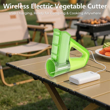Load image into Gallery viewer, FITNATE Electric Vegetable Slicer Handheld Cordless Salad Shooter One-Touch Easy Control Rotary Grater &amp; Shredder, 4 Blades, Dual Storage Cups, Upgraded Safety Protection, Green
