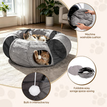 Load image into Gallery viewer, Ownpets 2 in 1 Collapsible Cat Tunnel for Indoor Cats with Cushion Bed
