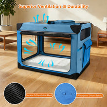 Load image into Gallery viewer, Ownpets Collapsible Travel Pet Crate for Large Dogs, 42x31x31 inches, Blue
