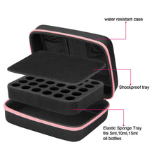 Load image into Gallery viewer, FITNATE Essential Oils Storage Case with Bottle Opener &amp; Young Living Labels 30 Bottle Capacity Pink
