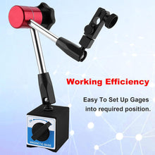 Load image into Gallery viewer, FITNATE Metal Magnetic Base Flexible and Strong Magnetic Stand for 3/8 inches Digital Dial Test Indicator Gauge 132lbs Max Pull
