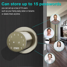 Load image into Gallery viewer, FITNATE Keypad Door Knob,Touchscreen Keyless Entry Door Lock, Electronic Door Knob with Keypad, Auto Lock, Anti-peep Password for Bedroom Home Office Garage, Bronze Gold
