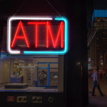 Load image into Gallery viewer, FITNATE ATM Neon Sign, Super Bright, USB Power and Adjustable Brightness for Bank Business Mart Shop Store
