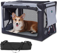 Ownpets 26 Inch Collapsible Dog Crate Portable Travel Dog Soft Crate, 3-Door Dog Kennel with Detachable Storage Bag and Double-Sided Mat
