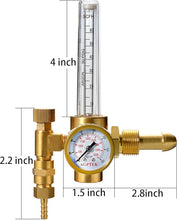 Load image into Gallery viewer, AGPTEK Mig/Tig Flow Meter Regulator, CO2 Argon Pressure Reducer Gauge Weld Flowmeter 10 to 60 cfh Full Copper
