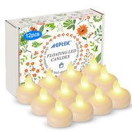 IMAGE 12 Pcs Warm White Floating Candles Flameless LED Tea Lights Tealight Candles