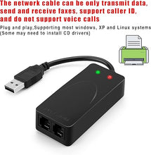 Load image into Gallery viewer, AGPtek External USB 2.0 3 in 1 Data Voice Dial Up Modem 56K V.92 V.90 CX93010 WIN7 Receive Send Fax on Computer with RJ11 Cable

