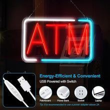 Load image into Gallery viewer, FITNATE ATM Neon Sign, Super Bright, USB Power and Adjustable Brightness for Bank Business Mart Shop Store
