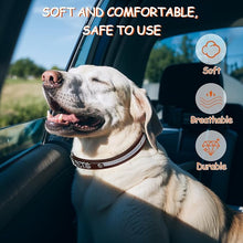 Load image into Gallery viewer, Ownpets Microfiber Leather Personalized Dog Collar for Large and Extra Large Dogs Adjustable Soft Custom Name Pet Collars, Brown, Size XL
