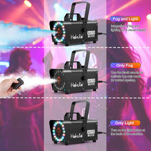 Load image into Gallery viewer, Hakuta Fog Machine, 2300 CFM Spray Automatic Smoke Machine with Racing, Jumping, Fading, Flashing LED Modes 18 Colorful LED Lights,for Halloween, Christmas, Wedding and Parties
