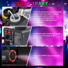 Load image into Gallery viewer, Hakuta Fog Machine, 2300 CFM Spray Automatic Smoke Machine with Racing, Jumping, Fading, Flashing LED Modes 18 Colorful LED Lights,for Halloween, Christmas, Wedding and Parties
