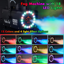 Load image into Gallery viewer, Hakuta Fog Machine, 2300 CFM Spray Automatic Smoke Machine with Racing, Jumping, Fading, Flashing LED Modes 18 Colorful LED Lights,for Halloween, Christmas, Wedding and Parties
