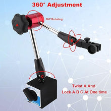 Load image into Gallery viewer, FITNATE Metal Magnetic Base Flexible and Strong Magnetic Stand for 3/8 inches Digital Dial Test Indicator Gauge 132lbs Max Pull
