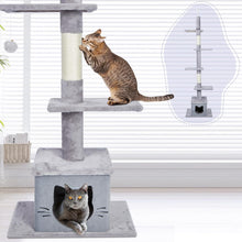 Load image into Gallery viewer, Ownpets Floor to Ceiling Cat Tree 6 Tiers Cat Tower Fit for 7-9 Feet Ceiling with Cat Condo and Sisal Post Scratcher for Indoor Grey Adjustable Height [90-108Inches=229-275cm]
