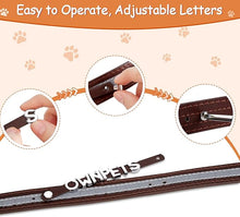 Load image into Gallery viewer, Ownpets Microfiber Leather Personalized Dog Collar for Large and Extra Large Dogs Adjustable Soft Custom Name Pet Collars, Brown, Size XL
