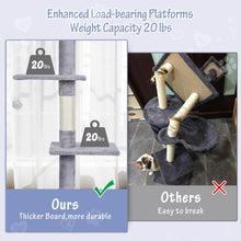 Load image into Gallery viewer, Ownpets Floor to Ceiling Cat Tree 6 Tiers Cat Tower Fit for 7-9 Feet Ceiling with Cat Condo and Sisal Post Scratcher for Indoor Grey Adjustable Height [90-108Inches=229-275cm]
