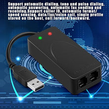 Load image into Gallery viewer, AGPtek External USB 2.0 3 in 1 Data Voice Dial Up Modem 56K V.92 V.90 CX93010 WIN7 Receive Send Fax on Computer with RJ11 Cable
