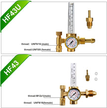 Load image into Gallery viewer, AGPTEK Mig/Tig Flow Meter Regulator, CO2 Argon Pressure Reducer Gauge Weld Flowmeter 10 to 60 cfh Full Copper
