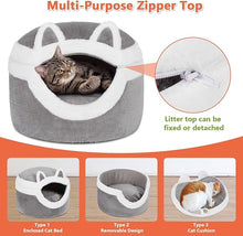 Load image into Gallery viewer, Ownpets Cat Bed, 3-in-1 Detachable Cat Houses for Indoor Cats, Cozy Cat Bed with Soft Cushion
