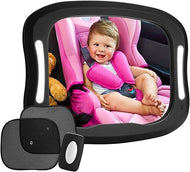 FITNATE LED Baby Car Mirror, Safety Infant in Backseat 360°Adjustable Light Up Mirror for Baby Rear