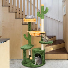 Load image into Gallery viewer, Ownpets 52” Tall Cactus Cat Tree Large Multi-Level Cute Cat Tower with Padded Top Perch for Indoor Cats
