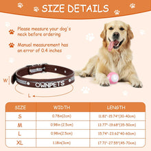 Load image into Gallery viewer, Ownpets Microfiber Leather Personalized Dog Collar for Large and Extra Large Dogs Adjustable Soft Custom Name Pet Collars, Brown, Size XL
