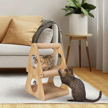 Load image into Gallery viewer, Ownpets Cat Scratcher Cat House, 2 in 1 Cat Scratching Post, Double Layer Triangular Shape Cat Scratching Board with Ball Toys for Indoor

