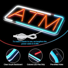 Load image into Gallery viewer, FITNATE ATM Neon Sign, Super Bright, USB Power and Adjustable Brightness for Bank Business Mart Shop Store
