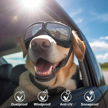 Load image into Gallery viewer, OWNPETS Large Dog Sunglasses Goggles UV Protection Outdoor Riding Motorcycle Driving Dog Goggles Adjustable Strap Black

