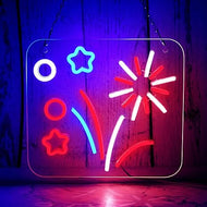FITNATE Firework Neon Sign, LED Festival Décor Light For Home, Wall, Bedroom, USB Powered, Bright Neon Fireworks Lights For Festival, Wedding, Thanksgiving Day