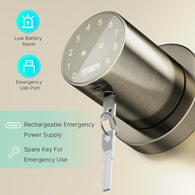 Load image into Gallery viewer, FITNATE Keypad Door Knob,Touchscreen Keyless Entry Door Lock, Electronic Door Knob with Keypad, Auto Lock, Anti-peep Password for Bedroom Home Office Garage, Bronze Gold
