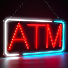 Load image into Gallery viewer, FITNATE ATM Neon Sign, Super Bright, USB Power and Adjustable Brightness for Bank Business Mart Shop Store
