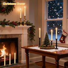 Load image into Gallery viewer, IMAGE 6PCS Rechargeable Flameless Taper Candles with Charging Station,  LED Flickering Candlesticks with Remote &amp; Timer, 9.6 Inch Perfect for Home/Wedding/Christmas Decor
