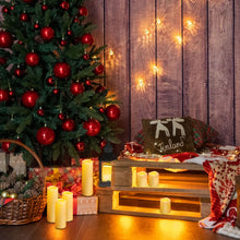 Load image into Gallery viewer, IMAGE Flameless Flickering Candles, Waterproof Battery Operated LED Pillar Candles with Votive Candles, Ivory Plastic Candles with Remote Timer for Christmas Wedding Home Decor, Set of 12
