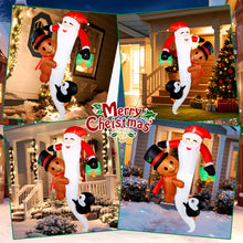 Load image into Gallery viewer, CAMULAND 8 FT Hanging Christmas Inflatable Outdoor Decorations Hanging Santa Built-in Bright LEDs, Climbing Santa Claus with Gift Bag Santa Blow Up Christmas  for Windows Eaves Roofs Decor

