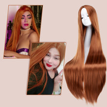 Load image into Gallery viewer, AGPtEK 40&quot; Straight Long Wig Synthetic Wig Part in the Middle Anime Costume for Party, Cosplay, Daily-Use and Festivals, Light Blonde
