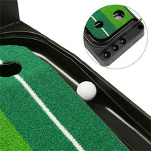 Load image into Gallery viewer, Indoor Golf Practice Mat Putting Green 8 Ft 250cm Mat Inclined Ball Return Fake Grass with 2 Holes + Putter + 3 Balls
