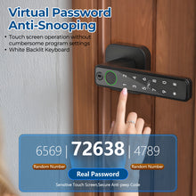 Load image into Gallery viewer, FITNATE Smart Fingerprint Door Lock – Keyless Entry Lever with APP, IC Card, Code, Key &amp; Biometric Unlock for Bedroom, Home, Hotel, Office, Apartment
