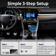Load image into Gallery viewer, WELSPO Wireless CarPlay Adapter &amp; Android Auto Wireless Adapter, 2-in-1 CarPlay Wireless Adapter for iPhone and Android Phones, Plug &amp; Play Wireless CarPlay Adapter with Lanyard, Compatible with 2018+ Cars with Wired CarPlay/Android Auto
