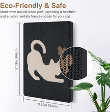 Load image into Gallery viewer, Ownpets Wall Cat Scratcher, Cute Vertical Cat Scratching Board, Wall Mounted Cat Scratch Pad for Wall, Glass, Wood, and Tile , Black
