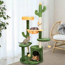 Load image into Gallery viewer, Ownpets 52” Tall Cactus Cat Tree Large Multi-Level Cute Cat Tower with Padded Top Perch for Indoor Cats
