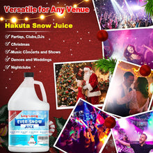 Load image into Gallery viewer, Hakuta Flakes Snow Machine Fluid, Long-Lasting Snow Juice 1 Gallon with 75-Foot Snow Float，water based snow liquid
