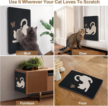 Load image into Gallery viewer, Ownpets Wall Cat Scratcher, Cute Vertical Cat Scratching Board, Wall Mounted Cat Scratch Pad for Wall, Glass, Wood, and Tile , Black
